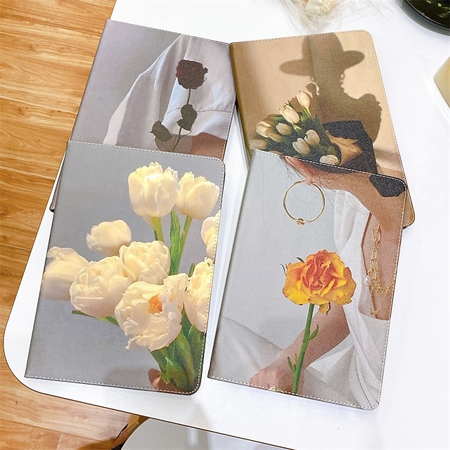 

Tablet Case Cover For Apple iPad 10.2'' 9th 8th 7th iPad mini 6th 5th 4th iPad Pro 11'' 3rd 2nd 1st Shockproof Dustproof with Stand Flower TPU