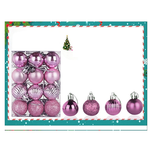 Home & Garden Home Decor | Christmas Special-shaped Balls 3cm 24pcs Plastic Christmas Balls Christmas Tree Pendants - FM96914