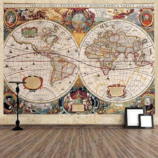  világtérkép falikárpit művészet dekor takaró függöny függő otthon hálószoba nappali dekoráció