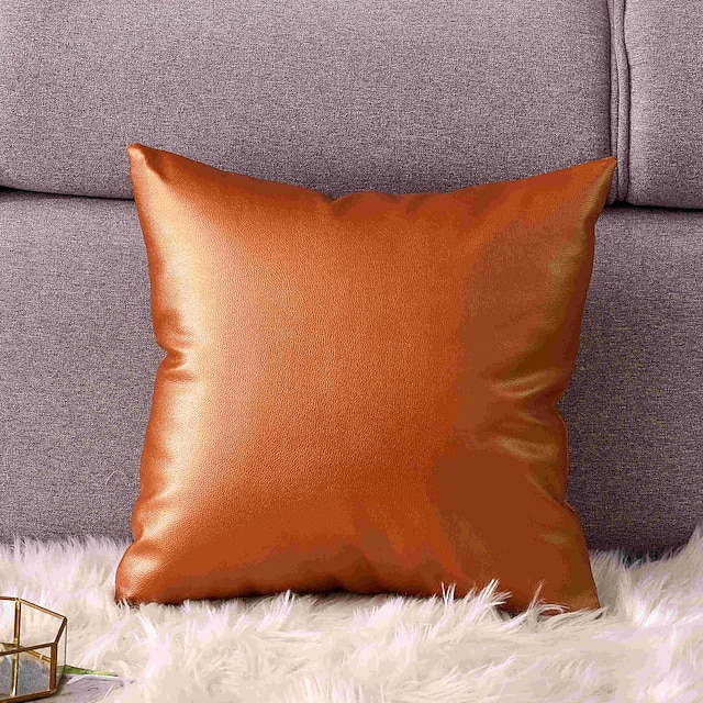 Home & Garden Home Decor | PillowCase Fashion Simplicity PU Soft Skin Solid Color Splicing Style Pillow Case Cover Living Room B