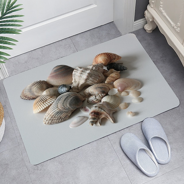 Home & Garden Bath Accessories | Beautiful And Fresh Shell Series Digital Printing Floor Mat Modern Bath Mats Nonwoven / Memory 