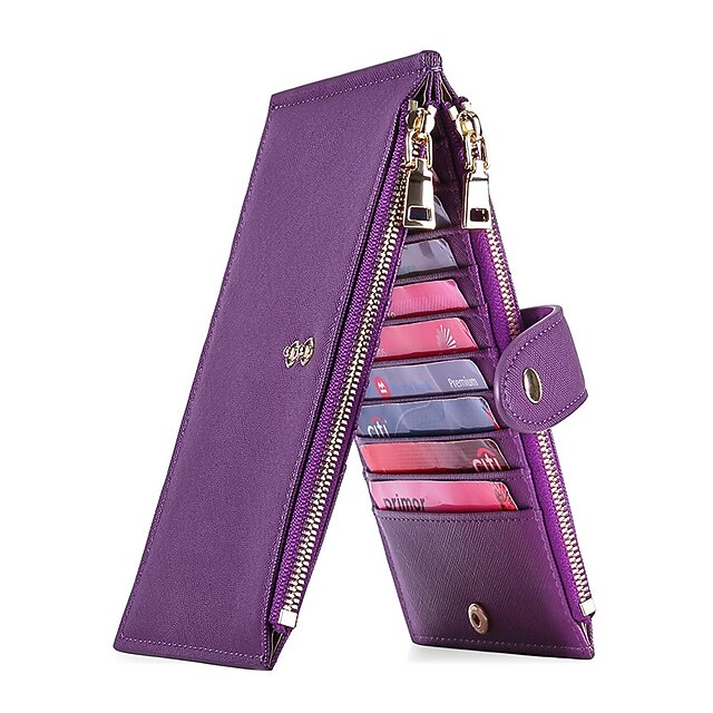 RFID Blocking Bifold Purse Credit Card Holder PU Leather Billfold Card ...