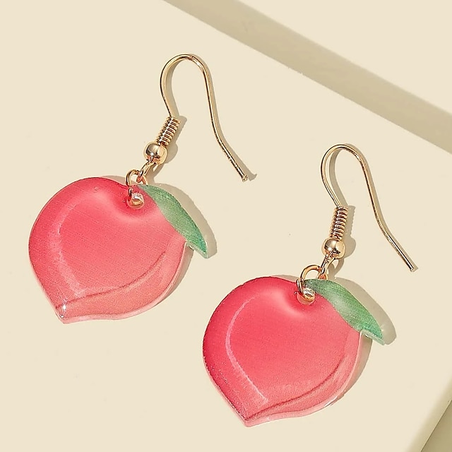  Women's Drop Earrings Earrings Classic Birthday Fruit Stylish Cartoon Baroque Korean Sweet Earrings Jewelry Blushing Pink For Wedding Gift Date Vacation Promise 1 Pair