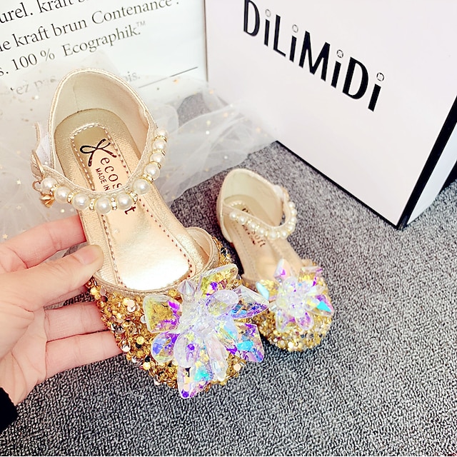 Shoes & Bags Kids Shoes | Girls Flats Mary Jane Flower Girl Shoes Princess Shoes Rubber Cartoon Design Cute Sequins Little Kids(