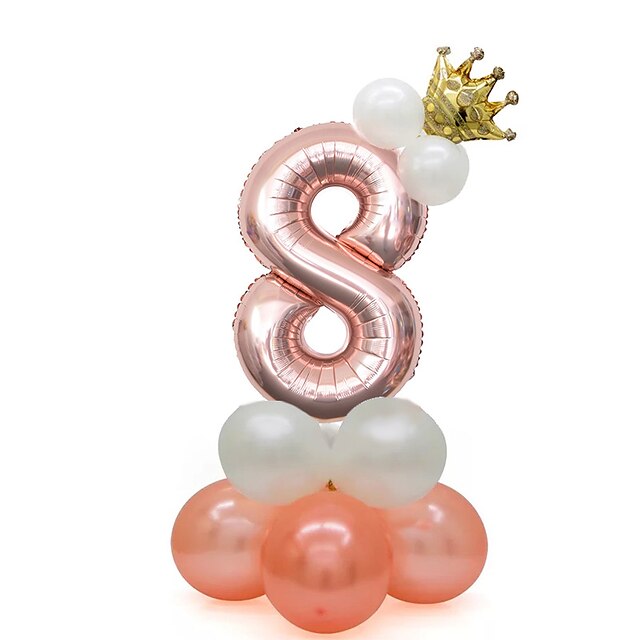 Home & Garden Home Decor | 120cm Rose Gold Digital Column Aluminum Film Balloon Base Birthday Decoration - PN06638