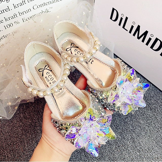 Shoes & Bags Kids Shoes | Girls Flats Mary Jane Flower Girl Shoes Princess Shoes Rubber Cartoon Design Cute Sequins Little Kids(