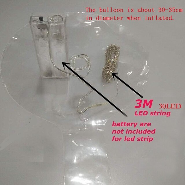 Ballons LED BoBo Lumineux - 10/20/30 Pièces - Bulles Claires Multicolores - Pour Fête, Mariage, Noël