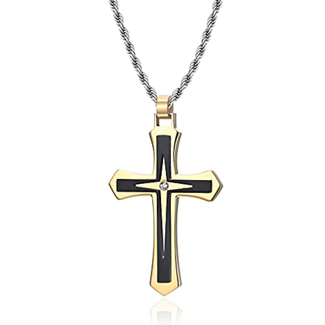 jo wisdom cross necklace 316l stainless steel titanium steel cross ...