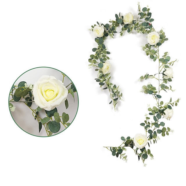 Home & Garden Home Decor | 1.95M Eucalyptus Rose Vine Wedding Home Decoration - PJ74753