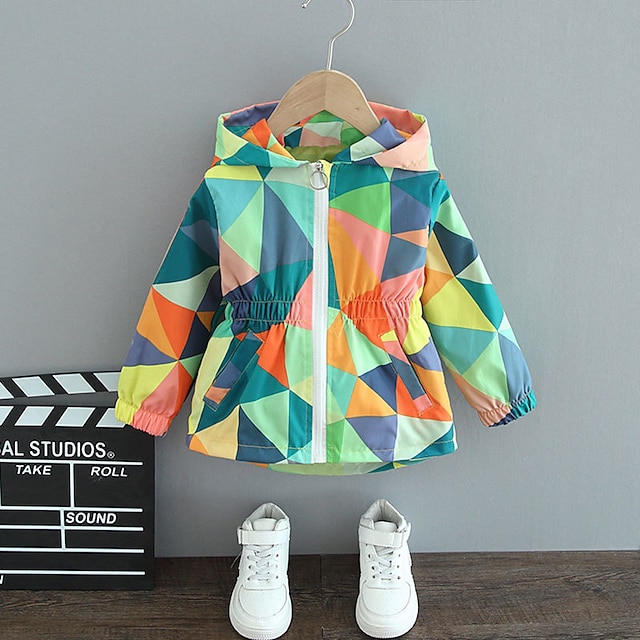  Girls' 3D Butterfly Trench Coat Coat Long Sleeve Fall Winter Cute Sport Polyester Kids 2-6 Years Street Vacation Regular Fit