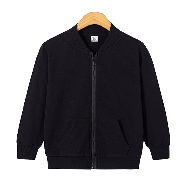 Unisex Boys' Girls' 3D Plain Coat Jacket Long Sleeve Fall Active Basic Kids 3-13 Years Vacation Street Regular Fit 9