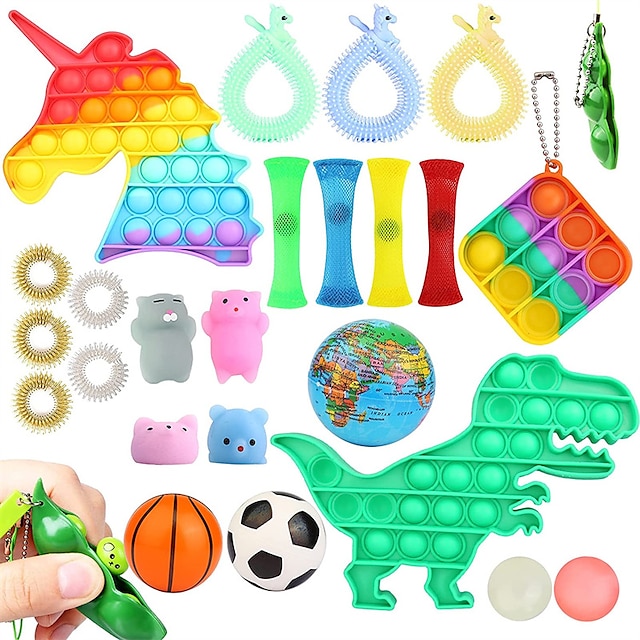 25 Pcs Kit Fidges Toys Antistress Simpl Relief Fidget Toy Pack Adult Boy Girl Push Bubble 8571