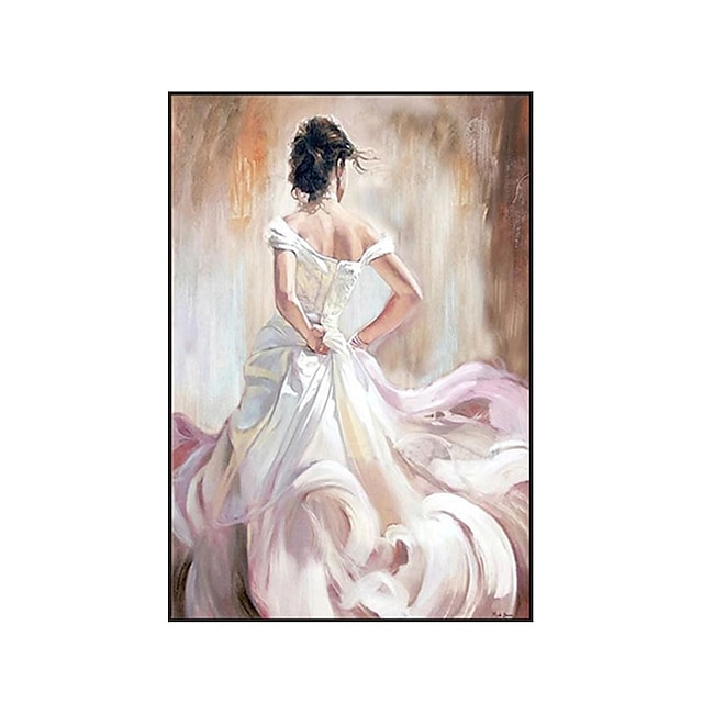 Home & Garden Wall Art | Oil Painting Handmade Hand Painted Wall Art Vertical Modern Women With Formal dress Home Decoration Dec