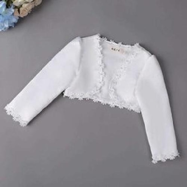 Baby & Kids Girls Clothing | Kids Girls Coat Long Sleeve White pearl White Embroidered Spring Summer Cute Party 3-12 Years / Sho