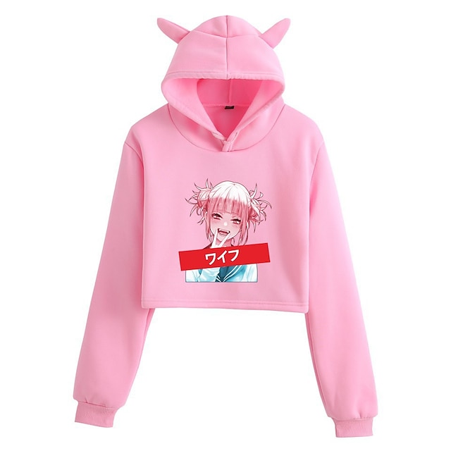 Toys & Hobbies Cosplay & Costumes | Inspired by My Hero Academia / Boku No Hero Himiko Toga Crop Top Hoodie Anime Polyster Print