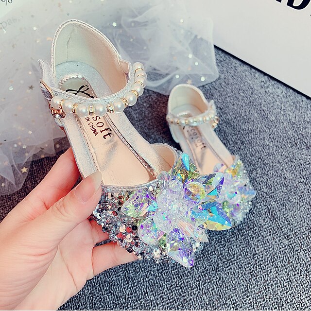 Shoes & Bags Kids Shoes | Girls Flats Mary Jane Flower Girl Shoes Princess Shoes Rubber Cartoon Design Cute Sequins Little Kids(