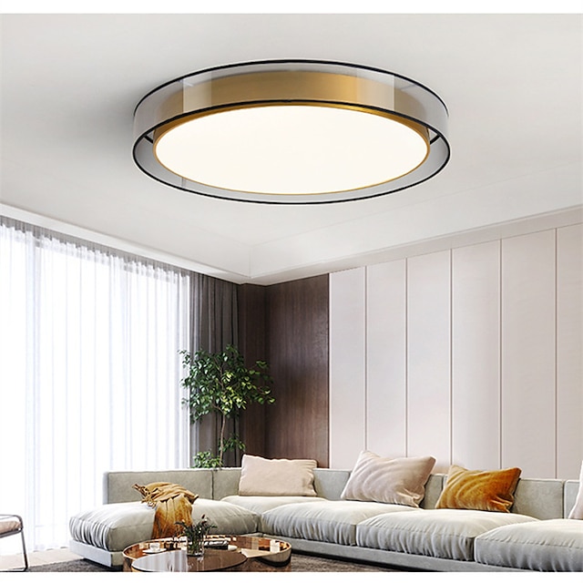  luz de teto led 40/50 cm círculo design flush mount luzes de metal estilo artístico estilo moderno acabamentos pintados elegantes LED 220-240v moderno