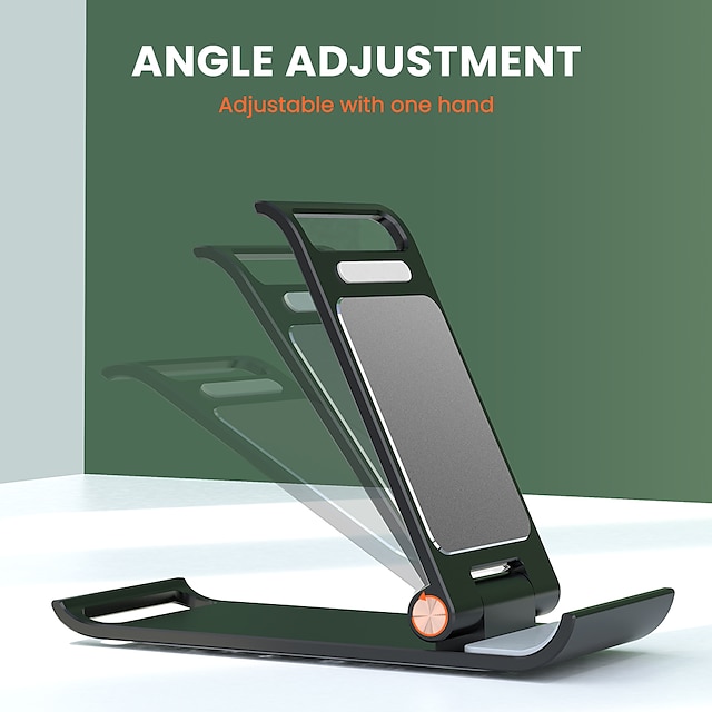  Adjustable Cell Phone Stand Foldable iPhone Holder Cradle Dock Desk Portable Aluminum Compatible for iPhone 12 Pro Max 11 SE X XR 8 Plus Samsung Note20 S20 S10 S9 Android Smartphone iPad Tablet