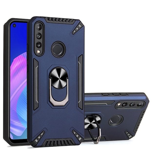  Phone Case For Huawei Back Cover P30 Lite Huawei Y7PRO 2019 Huawei Y9 2019 honor 9X PRO honor 9X Huawei Nova 6SE Y5p Y6p Y8p Y9a Shockproof Dustproof Ring Holder Solid Colored TPU