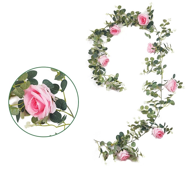 Home & Garden Home Decor | 1.95M Eucalyptus Rose Vine Wedding Home Decoration - PJ74753