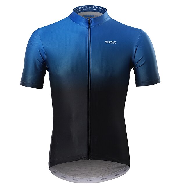  Homme Maillot de cyclisme Dégradé Manche Courte Cyclisme Maillot avec 3 poches arrière Bandes réfléchissantes Poche Arrière Élastique Anti-dérapage Des sports Noir Jaune Pourpre foncé Vêtement Tenue