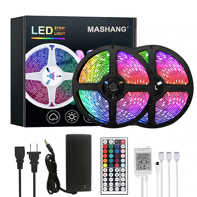 20m 4x5M Flexible LED Light Strips Light Sets RGB Strip Lights 1200 LEDs 2835 SMD 8mm 1 set RGB Christmas New Year's Waterproof Cuttable Decorative 100-240 V / Self-adhesive 22