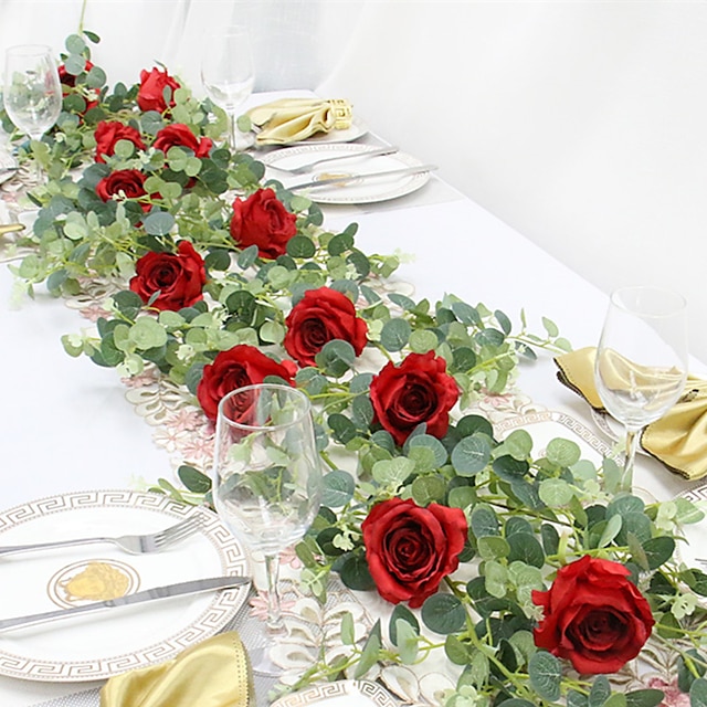 Home & Garden Home Decor | 1.95M Eucalyptus Rose Vine Wedding Home Decoration - PJ74753