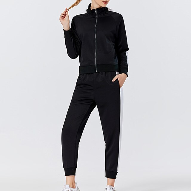 Sports & Outdoors Running, Jogging & Walking | Womens 2 Piece Tracksuit Sweatsuit Athletic Athleisure 2pcs Winter Long Sleeve Th