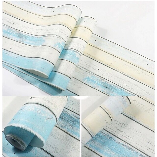 Wallpaper Wall Covering Sticker Film Blue Yellow White Multicolor Striped Wood Vinyl Pvc Home Decor 950 53cm 8777024 2022 47 51 - Vinyl Home Decor Wood Wallpaper Wall Covering Sticker Film Blue Yellow White Multicolor Striped Wood Vinyl Pvc Home Decor 950 53cm 8777024 2022 47 51 - Vinyl Home Decor Wood