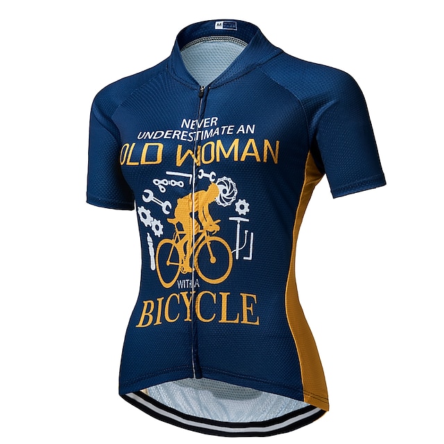 

21Grams Women's Short Sleeve Cycling Jersey Summer Spandex Polyester Blue Green Dark Navy Funny Bike Jersey Top Mountain Bike MTB Road Bike Cycling Breathable Quick Dry Moisture Wicking Sports