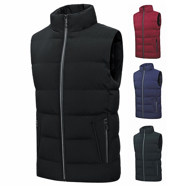 Sports & Outdoors Camping, Hiking & Backpacking | Mens Fishing Vest Quilted Puffer Vest Down Vest Down Winter Outdoor Thermal Wa