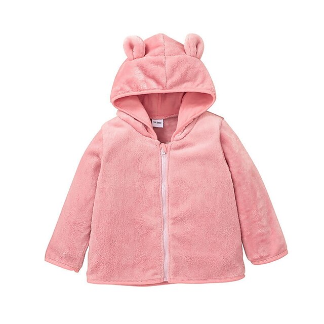 Baby & Kids Girls Clothing | Kids Girls Coat Long Sleeve Solid Color Blushing Pink White Brown Children Tops Winter Active Forma