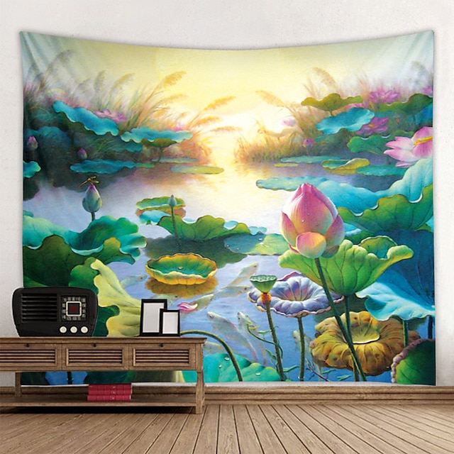 Home & Garden Home Decor | Wall Tapestry Art Deco Blanket Curtain Hanging Home Bedroom Living Room Decoration Beautiful Lotus Ba