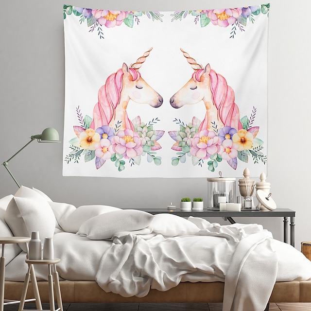 Home & Garden Home Decor | Unicorn Wall Tapestry Art Decor Blanket Curtain Hanging Home Bedroom Living Room Decoration Polyester