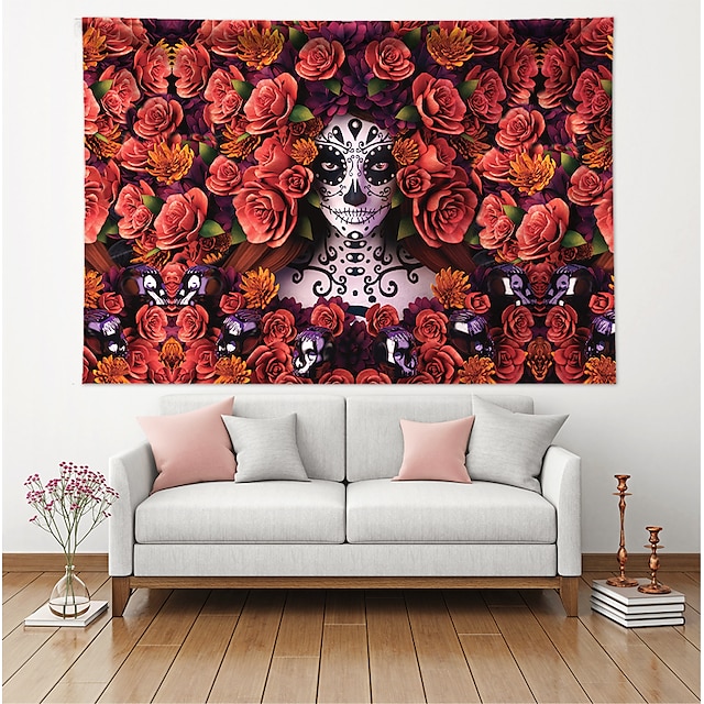 Home & Garden Home Decor | El Día de los Muertos Wall Tapestry Art Decor Blanket Curtain Hanging Home Bedroom Living Room Decora