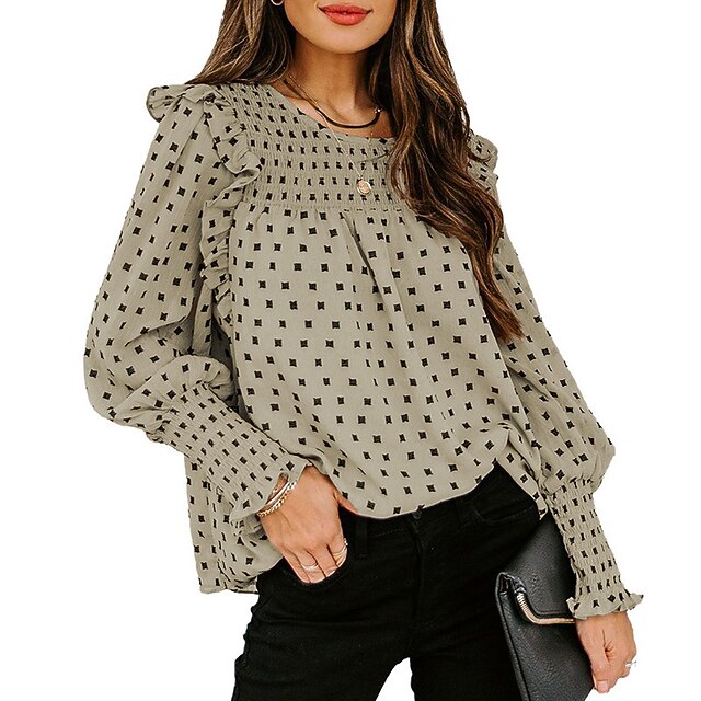 Daily Weekend Blouse Shirt Polka Dot 
