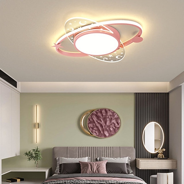  LEDシーリングライトノルディックライトラグジュアリーLEDピンク子供部屋ライトスタームーンマスターベッドルーム2021新しいクリエイティブモダンシンプル