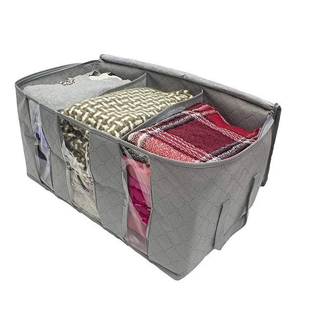 Home & Garden Home Decor | Large Capacity Clothes Storage Bag Organizer with Reinforced Handle Thick Fabric for Comforters Blank