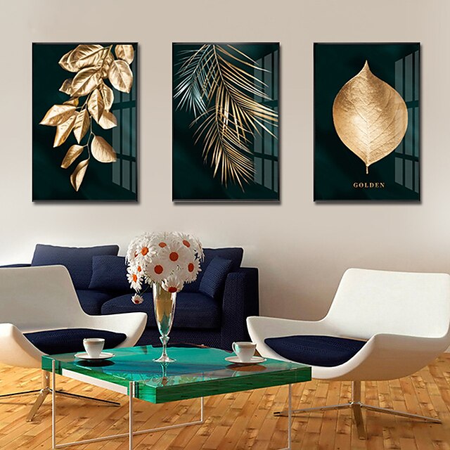 Wall Art Canvas Prints Painting Artwork Picture Floral Botanical Gold ...