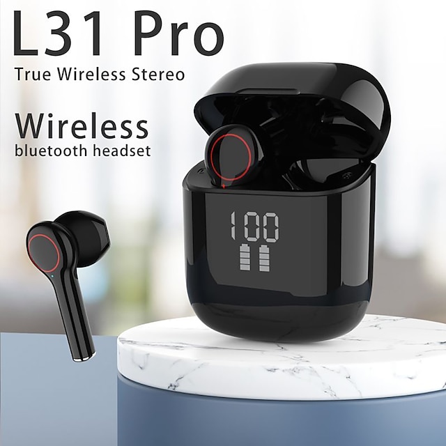  l31pro todelliset langattomat kuulokkeet tws -nappikuulokkeet bluetooth5.0, jossa latauslaatikko korvassa pitkä akunkesto omenalle samsung huawei xiaomi mi jooga kunto käynnissä matkapuhelin