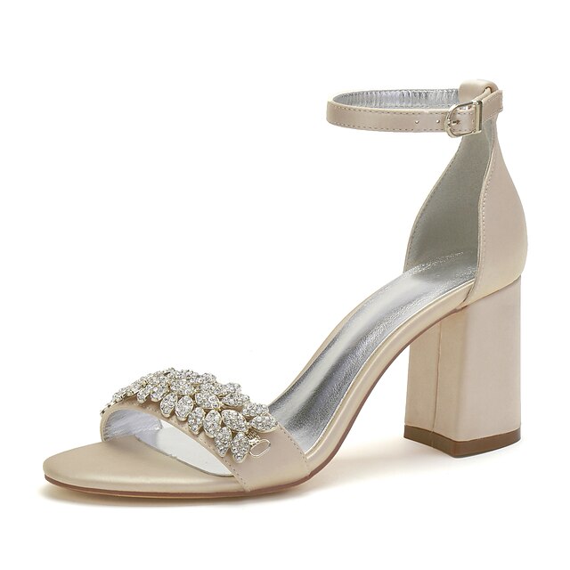 Women's Wedding Shoes Sandals Bling Bling Block Heel Sandals Sparkling ...