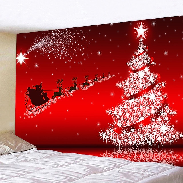 Weihnachtsfest Wandteppich für Schlafzimmer Polyester Decke Tischdecke 
