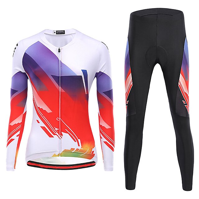 Sports & Outdoors Cycling | 21Grams® Womens Long Sleeve Cycling Jersey with Tights Mountain Bike MTB Road Bike Cycling Red White