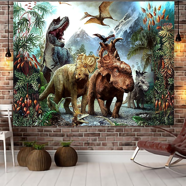 Dinosaur World Wall Tapestry Art Decor Blanket Curtain Hanging Home 