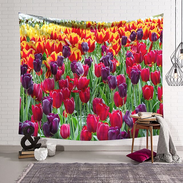 Home & Garden Home Decor | Tulip Wall Tapestry Art Decor Blanket Curtain Hanging Home Bedroom Living Room Decoration Polyester -