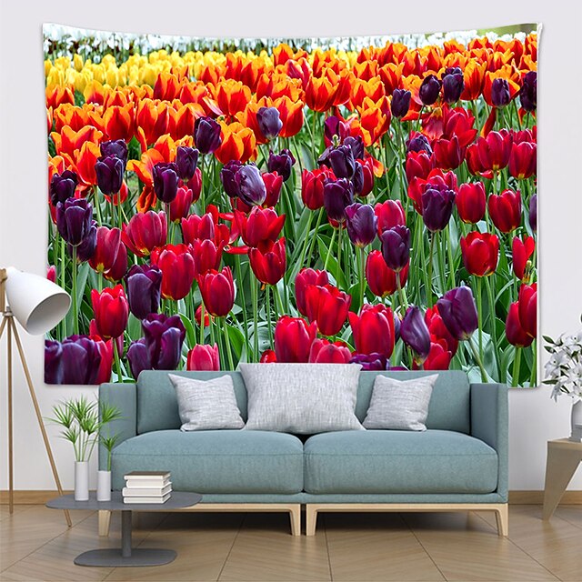 Home & Garden Home Decor | Tulip Wall Tapestry Art Decor Blanket Curtain Hanging Home Bedroom Living Room Decoration Polyester -