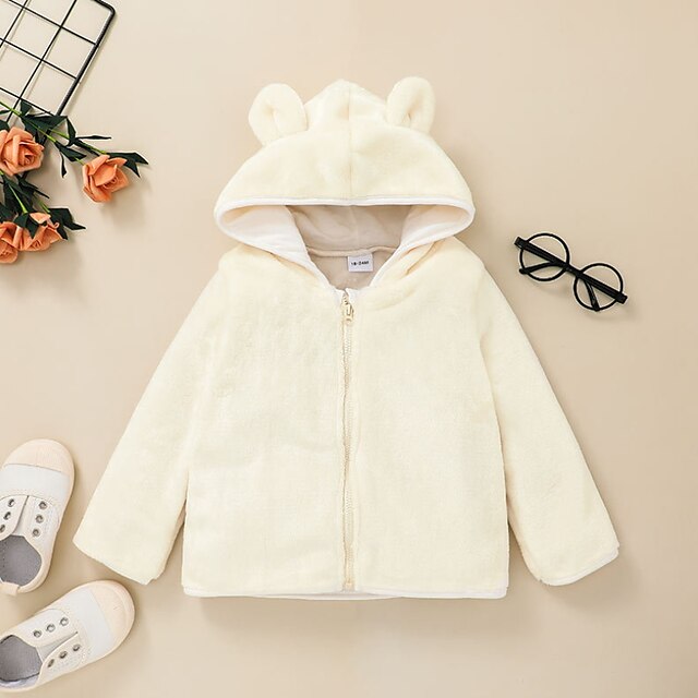 Baby & Kids Girls Clothing | Kids Girls Coat Long Sleeve Solid Color Blushing Pink White Brown Children Tops Winter Active Forma