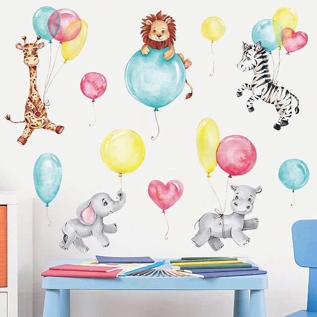 Home & Garden Home Decor | cute deer lion elephant balloon bedroom porch kindergarten wall beautification decoration wall sticke