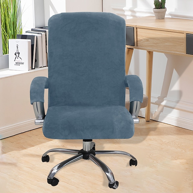  βελούδινη καρέκλα γραφείου υπολογιστή κάλυμμα καρέκλα τέντωμα καρέκλα slipcover απλό μονόχρωμο ανθεκτικό πλενόμενο προστατευτικό επίπλων