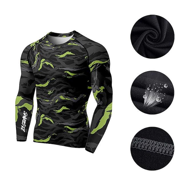 Sports & Outdoors Running, Jogging & Walking | 21Grams® Mens Long Sleeve Compression Shirt Running Shirt Top Athletic Athleisure